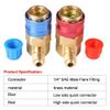 2PCS AC A/C Freon Manifold Gauge Conversion Kit High Low Quick Connector Adapter