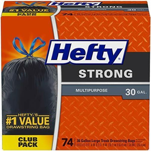 Strong Large 30 Gallon Trash Bags Multipurpose Drawstring 74 Count New