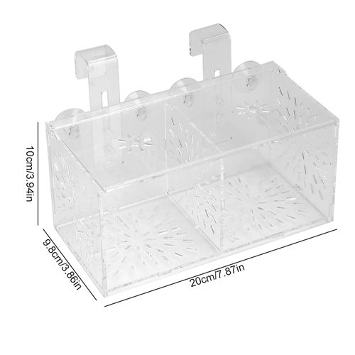 Fish Breeding Box, Acrylic Fish Isolation Box Transparent Aquarium Acclimation Hatchery Incubator with Suction Cups Aquarium Breeder Box for Newborn Fry Shrimp