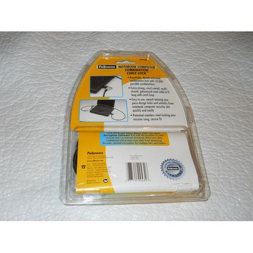 Fellowes 99432 Laptop Combination Cable Lock