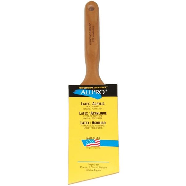 ALLPRO 8130 Gold Series Stealth Black China Bristle Paint Brush (1, 2 Inch)