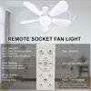 2Pack Socket Fan Light With Remote, Screw in Ceiling Fans with Dimmable Light...