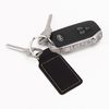 LaserGram Rectangle Keychain, Palm Trees, Personalized Engraving Included (Black with Gold)