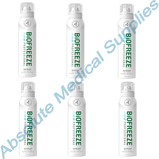 *6-Packs* BioFreeze Professional Spray Fast Acting Pain Relief 4 Oz 13422