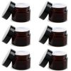 Choclus Cream Containers, Blackout Bottle, Glass, Refill, Set of 6, Brown, 1.8 oz (50 g)