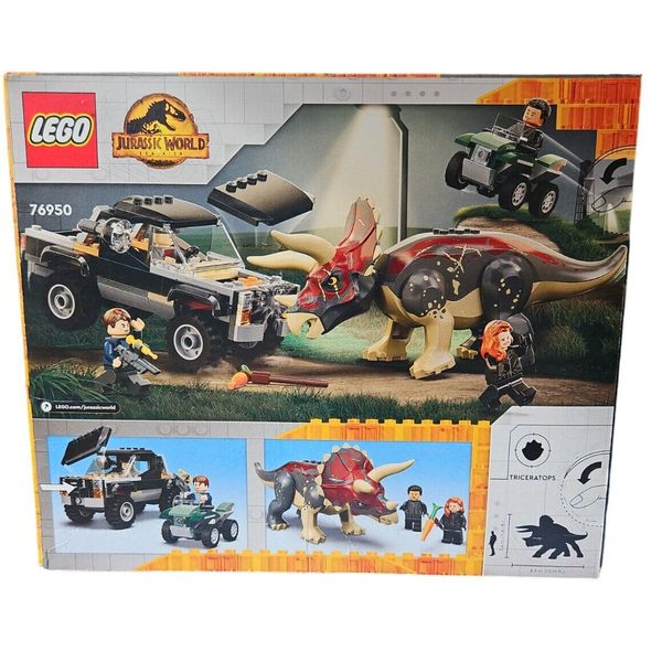 Lego 76950 Jurassic World Triceratops Pickup Truck Ambush Set All 210 Pcs New