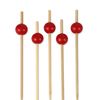 BambooMN - Decorative Ball End Bamboo Picks - 4.7" (12cm) - Red, 300pcs