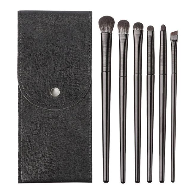 LacyMC 6pcs Lidschatten Make-Up Pinsel Set,Pinsel Kosmetiktasche Portable Reise Make Up Pinsel Tasche,Pinselset Makeup Professionelles Foundation Make up Pinsel Set(Schwarz)