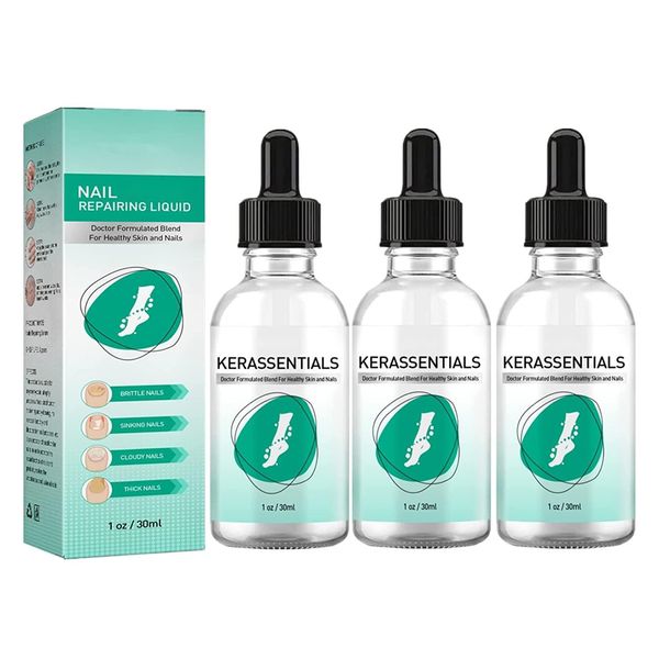 3Pack Kerassentials Toenail Treatment Oil, Kerassentials for Toenail, Kerasentials Nail Treatment, Extra Strength for Repairing