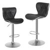 Shell Back Bar Stools Set of 4 Adjustable Bar Stool with Back Kitchen Black