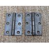 Pair 2 1/2" x 3 1/2" Antique Cast Iron Butt Hinges Door Hardware