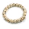 Avalaya 10mm Antique White Ceramic Beaded Flex Bracelet - Size M