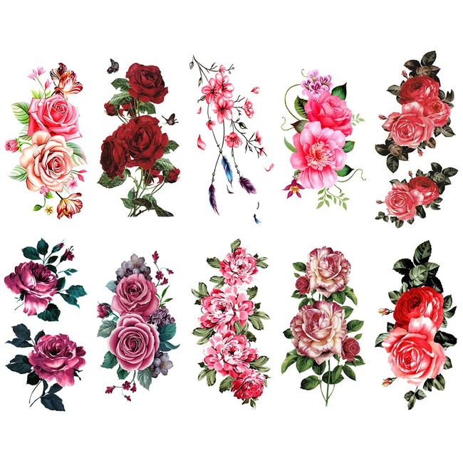 SG003 Tattoo Sticker Set, Rose, Bulk Sale, set302, Free Size