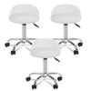 Salon Rolling Stool Adjustable Tattoo Massage Chair PU Cushion w/Backrest 3PCS