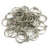 50PCS DIY 25mm Polished Silver Keyring Keychain Split Ring Short Chain Key Ring