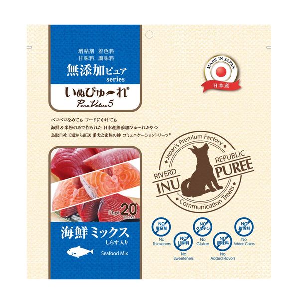 PureValue5 Additive-Free Pure Japanese Cat Treats, Seafood Mix, 20 Pouches