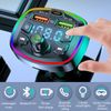 Bluetooth5.0 FM Transmitter Car Adapter PD18W+2 USB Charger Adapter LED & U Disk