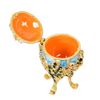 QIFU Hand Painted Enameled Small Easter Egg Style Decorative Enamel Trinket Box