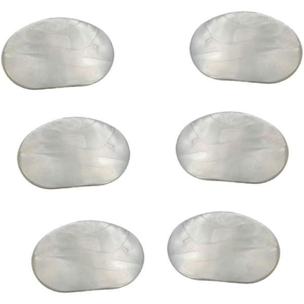 Ymhapp 6 Pcs White Oval Shape Electric Guitar Pearl Tuning Pegs Cap Machine Head Replacement Buttons Knobs Electric Guitar Knobs Parts