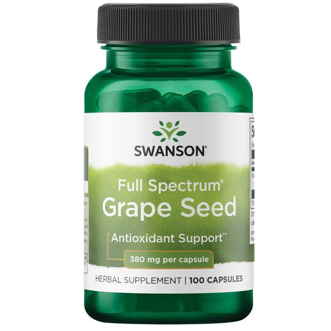 Swanson Grape Seed Capsules, 380 mg, 100 Count