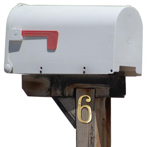 6-inch House Number 6 (Six) with Mounting Screws, Polished Brass, Shiny Gold Color, Suitable for Mailbox, Home, etc - SciencePurchase