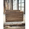 Medium Brown Stained Wooden Storage Crate - Rustic Organizer & Home Decor, Versa