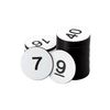 Plastic Engraved Numbered Tags Number Discs Without Hole Round (0-50, White)