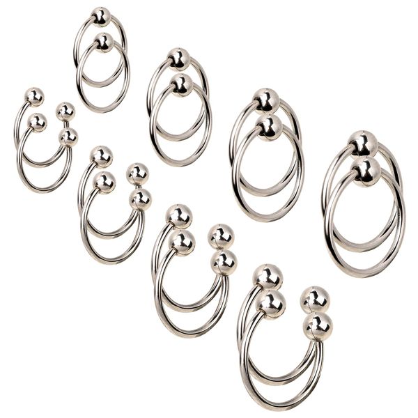 Lusofie 16 Pcs Horseshoe Septum Ring Lip Rings Lip Piercing Jewelry Septum Rings Surgical Steel Septum Jewelry for Women Men 6mm 8mm 10mm 12mm