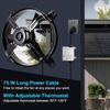 16 Inch Wall Mounted Attic Gable Vent Fan with Adjustable Temperature Thermostat