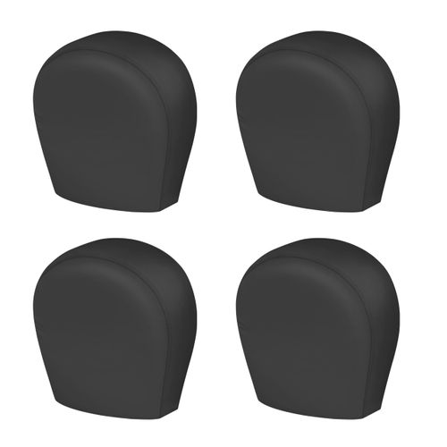 MORNYRAY Tire Covers 4 Pack - Tough Wheel Protector for RV,Camper,SUV,Trailer,Truck.All-Weather Waterproof Anti-UV Snow Sun Rain(Four-Black-Tire Covers, S (Fits Tire Diameters 24''-26''))