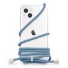 MINTY iPhone14 Case, iPhone 13 Case, Compatible with Both Models, Shoulder Strap, Clear, Grayish Blue