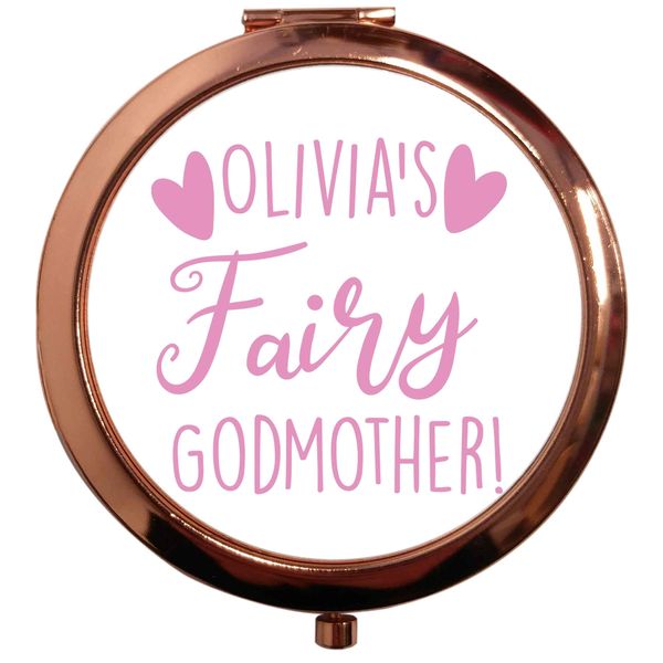 Flox Creative Rose Gold Circle Compact Mirror Personalised Fairy Godmother T-Shirt