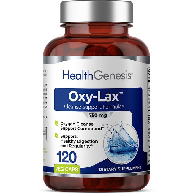 Health Genesis Oxy-Lax 120 Caps Natural Gentle Laxative Colon Cleanse Regularity