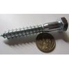 Zinc Hex Head Lag Screw 3/4 Hex Size 1/2 Thread x 3.00" Length, 10 pcs