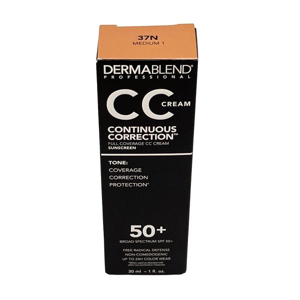 Dermablend Professional Continuous Correction CC Cream SPF50+ 37N Medium 1 -1 Oz