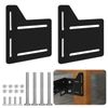2Pcs Queen Bed Modification Plate, Headboard Attachment Kit, Heavy Duty Bed Modification Plate, Headboard Attachment Bracket with Hardware (Black, Headboard Brackets)
