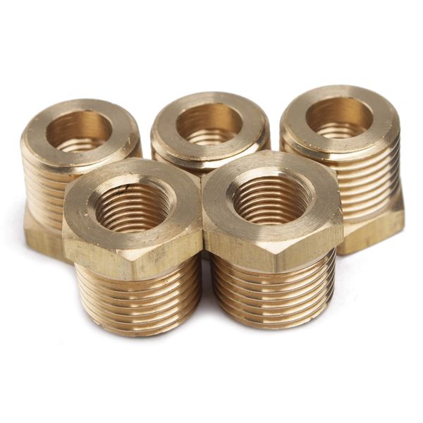 LTWFITTING Hex Bushing External Diameter Male Thread R (PT) 1/2 Inside x 1/4 Outside (5 Pieces)