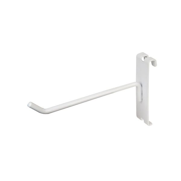 6" Gridwall Hooks, Grid Panel Display Hangers - White - 10 Pack