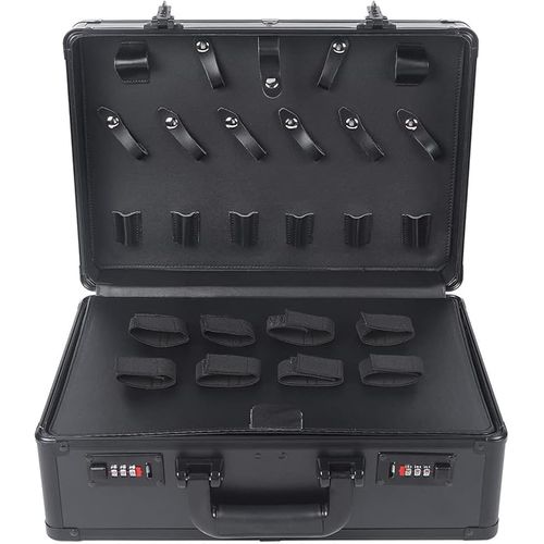 InSyoForeverEC Professional Barber Case, Barber Tool Kits Storage, Double Layer Travel Barber Tool Box, Luxury Carrying Case for Beauty Hair Stylist Pet Groomer with Handle & Secure Numlock (Style 1)