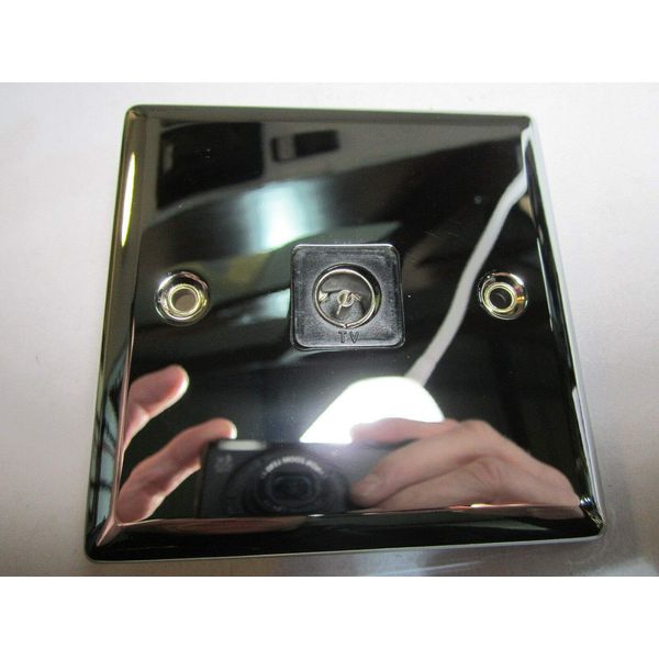 Replacement for Volex Polished Chrome TV CO-AXIAL Socket Single DEC0083