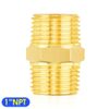 TAILONZ PNEUMATIC 1" NPT Male Pipe Hex Nipple, Brass Pipe Fitting（2Pcs）