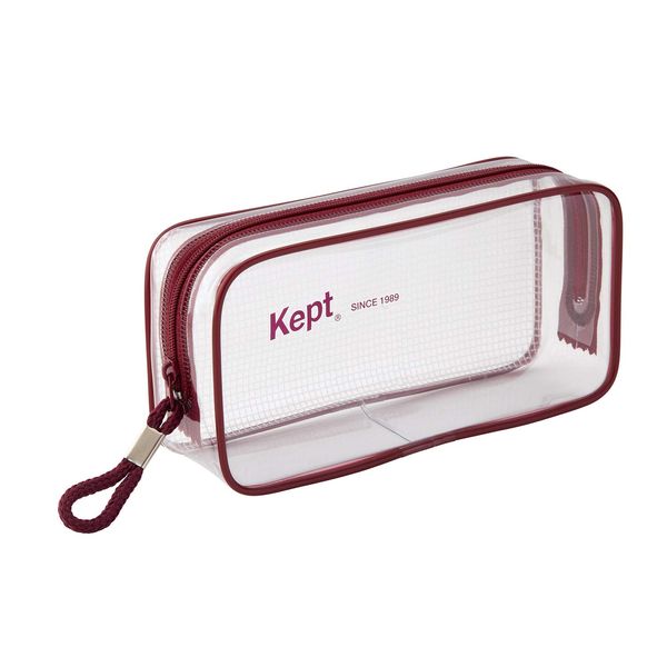 Kept Raymay KPF902R Fujii Pencil Case, Clear Pen Pouch, Red