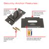 Sterling Security Wall & Floor Ground Anchor, Black, GA3