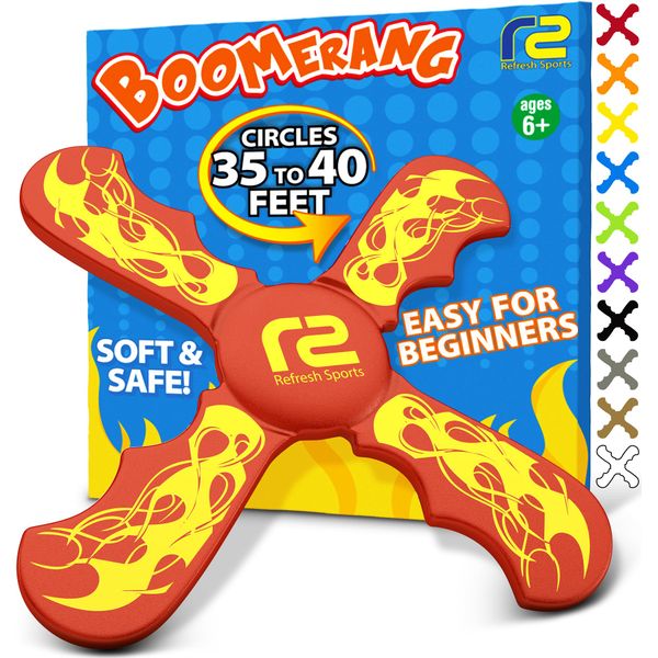 Boomerang for Kids - It Really Does Fly Back - Fun & Easy to Use Toy Gifts for Boys & Girls - Best Stocking Stuffers for Kids - Soft Foam Design Allows for Safe Play & Great Beginner Toy Gift Ideas