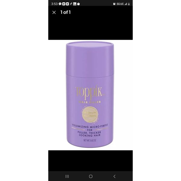 Toppik Hair Filler Volumizing Micro Fibers Fuller Thicker Medium Blonde 0.42 Oz