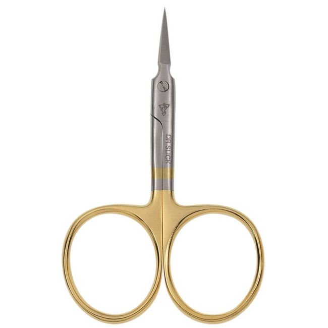 Dr. Slick Arrow Scissor, 3-1/2", Gold Loops, Straight