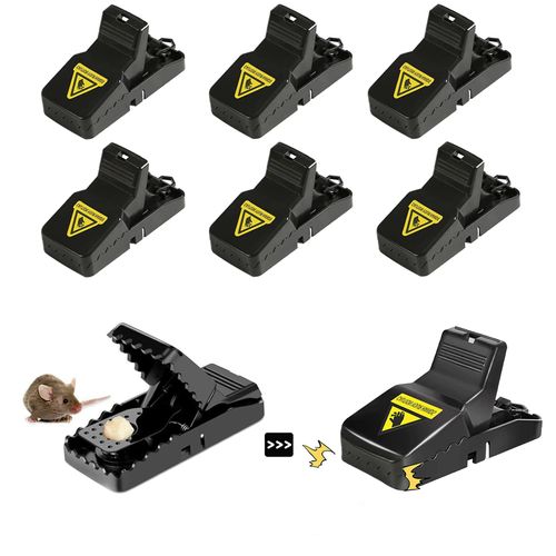 Onvavient Rat Traps, Pack of 6 Rat Traps, Mouse Trap, Reusable Professional Mouse Trap for Home, Kitchen, Garden, 10.5 x 6.5 x 5 cm