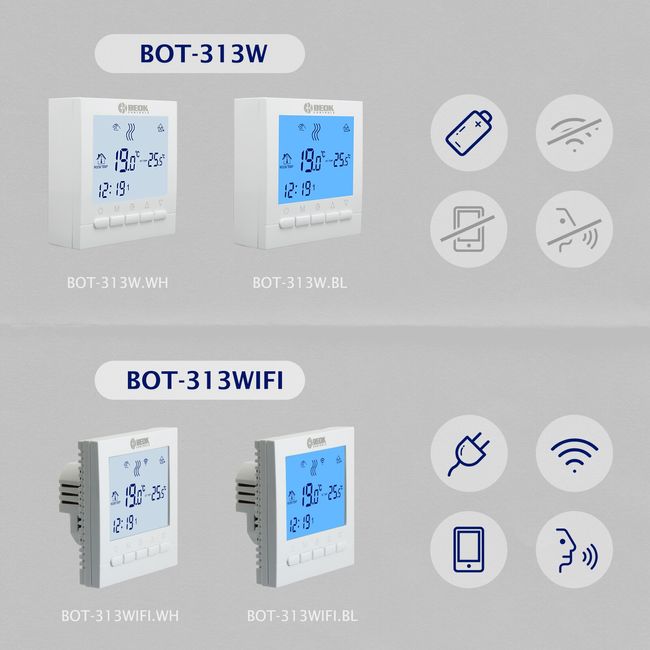 BEOK Room Wall-mounted Wifi / Non-Wifi Thermostat Temperature Controller  for Gas Boilers Heating Weekly Programmable BOT-313