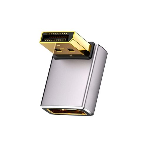 Duttek 8K 90 Degree Display Port 1.4 Adapter, Displayport Extender Adapter 32.4Gbps, Down Angle DisplayPort Male to Female Adapter (8K/60Hz, 4k/144Hz) for PC, Laptop 1Pack