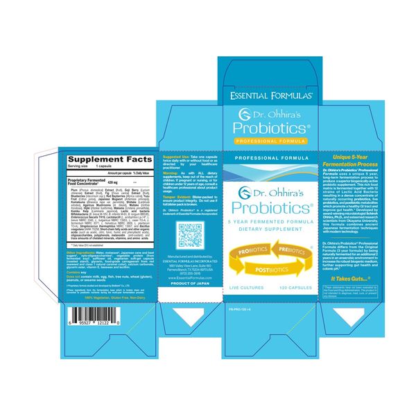 Essential Formuals Dr. Ohhira's Probiotics PROFESSIONAL Formula - 120 Capsules